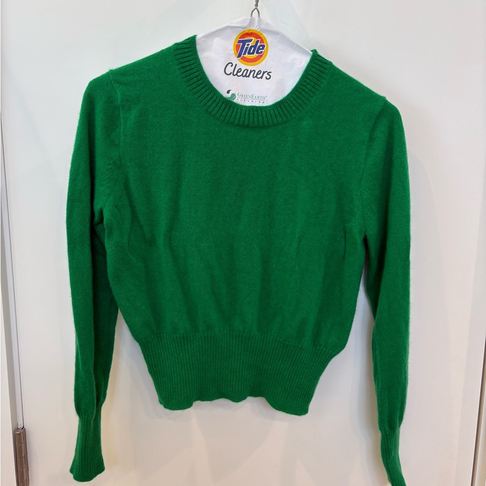J Crew Green Cashmere Sweater